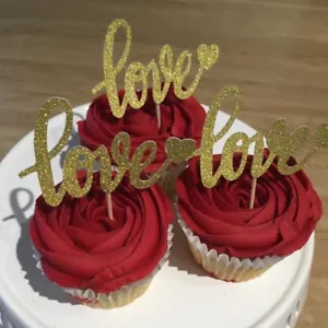 12 Love Cupcake Toppers Romance Love Valentine’s Day Cake Decorations