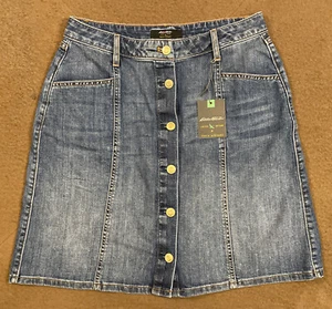 NWT EDDIE BAUER Womens Blue Denim LE Ilaria Urbinati Medium Wash Skirt 12 - Picture 1 of 8