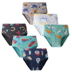 6-Pack Boys Soft Cotton Underwear For Toddler Boy Truck Dinosaur Briefs Undies - Picture 1 of 25