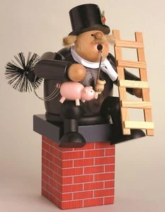 Räuchermann Kantenhocker Schornsteinfeger mit Glücksschwein BxTxH= 13x12x16cm - Bild 1 von 1
