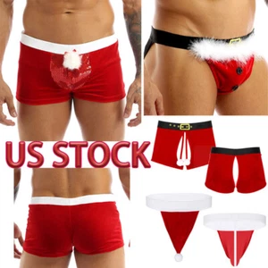 Hombres Navidad Terciopelo Boxer Shorts Ropa Interior Cintura Elástica Calzoncillos Disfraces - Imagen 1 de 50