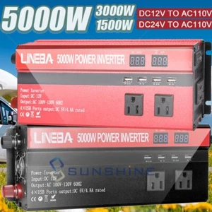 Inverter Power Auto DC 12V DC 24V a AC 110V per Pannello Solare FV Camper Uso Domestico - Foto 1 di 161
