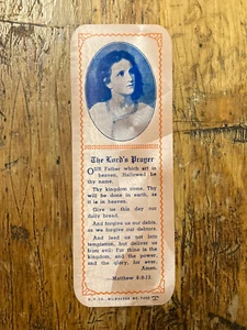 Vtg 1970s THE LORD'S PRAYER Matthew Bible Verse BOOKMARK Religious RARE Pink! - Imagen 1 de 4