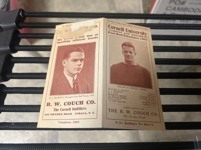 original 1921 CORNELL college football team POCKET SCHEDULE..FREE SHIPPING!! - Image 1 of 2