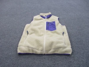Patagonia Vest Jacket Women XL Sherpa Oatmeal Fleece Hiking Outdoor Camping - Picture 1 of 10
