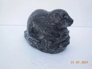Ornamento de castor tallado a mano original, por Wolf Sculptures, Canadá, vintage - Imagen 1 de 5