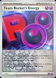 Pokemon Juego de Cartas Coleccionables Team Rocket's Energy 182/182 Holograma Inverso Destino Rivales - Imagen 1 de 1