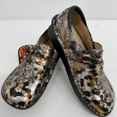 Zueco sin cordones Alegria Alli Rome dorado bronce cachemira cómodo para mujer 36 EE. UU. 6-6,5 Foto 1 de 4