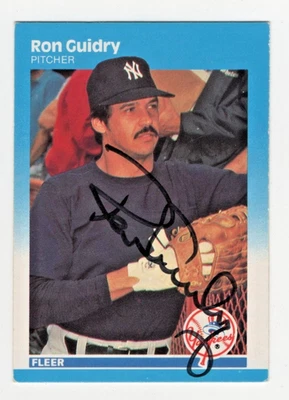 Ron Guidry - Yankees - Signed / Autographed 1987 Fleer #100 - EX - Image 1 of 2