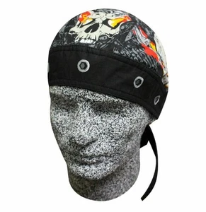 Headwrap DANBANNA DELUXE Bolts & Flames Du-Rag Doo-Rag Bandana - Picture 1 of 4