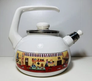 Vintage Villeroy & Boch Naif Emaille Teekanne German Kettle Gérard Laplau selten - Bild 1 von 12
