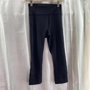 Lululemon schwarze hoch geschnittene kurze Leggings sportliche Yogahose Activewear XS - Bild 1 von 4