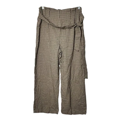 Pantalones a Cuadros Bebop Talla 9 Marrón Negro Tostado Pastores Cuadros Sueltos Pierna Ancha Correa Corbata Foto 1 de 4