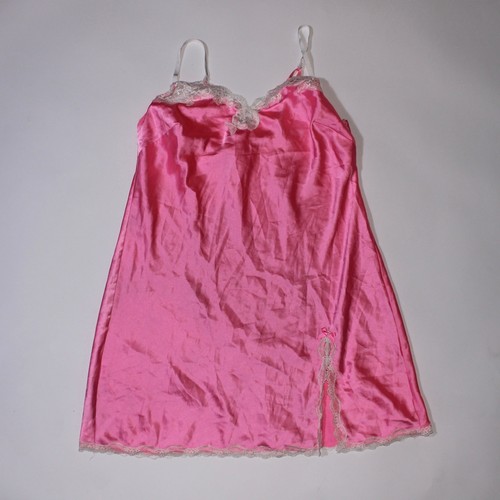 UNDERCOVER Victoria's Secret Mini Abito Slip Rosa Caldo Con Pizzo Bianco Taglia M