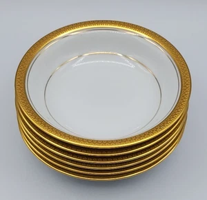 Noritake Goldridge Gold Encrusted Band 5 1/2" Fruit Dessert Sauce Bowl Set of 6 - Picture 1 of 17
