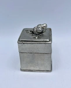 Vintage Arte Italica Pewter Acorn Trinket Box with Lid 2.5” H x 1.875” Square - Picture 1 of 8