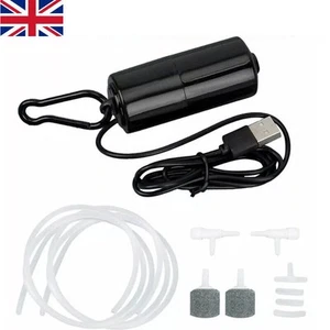 Aquarium Oxygen Pump USB Fish Tank Air Compressor Aerator Mini Oxygenator - Picture 1 of 16