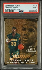 2011 Fleer Retro Lebron James Flair Showcase /150 PSA 9 LOW POP - Picture 1 of 2