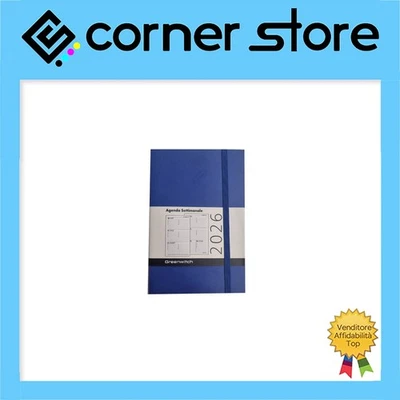 Greenwitch - Agenda Settimanale Orizzontale 2026 Economica Tascabile 10x15-Blu - Immagine 1 di 2