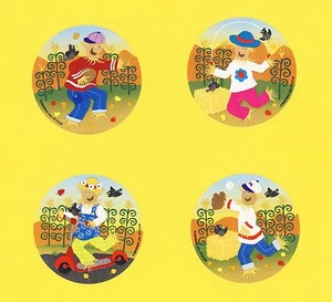 12 Espantapájaros Niños - Pegatinas Grandes - Favores de Fiesta - Otoño, Otoño - Imagen 1 de 1