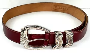 Cinturón de cuero rojo para mujer The Ritz Accessories Collection talla grande/30 a 32 - Imagen 1 de 9