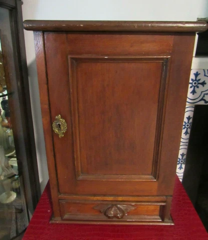 1800's Antique Wooden Table Desk Top Secretary Letter Ledger Holder Lock Drawer Cover