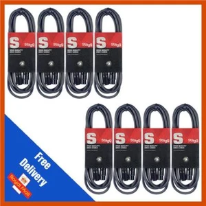8 x Stagg 3M Negro DMX Cable de Iluminación Plomo XLR Micrófono Calidad Banda DJ Disco - Imagen 1 de 2