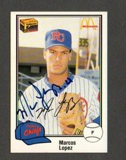Marcos Lopez 1989 Peoria Chiefs authentic autographed card 
