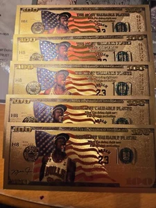 Lot of 5 Michael Jordan Chicago Bulls MVP 24k Gold Foil Collectable Novelty - Picture 1 of 2