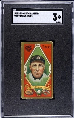 1911 T205 Gold Borders Thomas Jones Detroit Tigers Piedmont - SGC 3 VG - Image 1 of 2