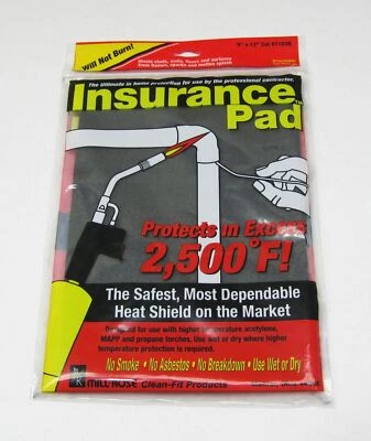 Heat Flame Shield Soldering Insurance Pad 9" x 12" Mill-Rose Clean Fit Products