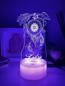Personalised Dream Catcher Night Light table lamp Birthday gift for kid - Picture 1 of 11
