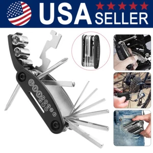 Fahrrad Reifen Reparatur Werkzeug Set Home Fahrrad Reparatur Tasche 16 in 1 Fahrrad Sattel Werkzeugtasche - Bild 1 von 14