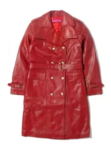 Alison Leather Burgundy Long Trench Coat | Women | Lambskin - Picture 1 of 2