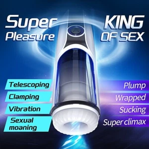 Automatic Masturbaters Thrusting Suction Squeeze Vibration Stroker Men Sex Toy - Picture 1 of 9