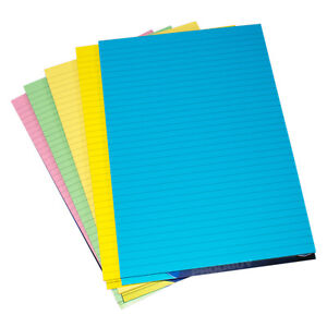 5 x Visual Memory Aid A4 Colour 100 Page Paper Notepads Memo Lined Writing Pads