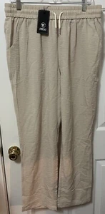 NWT iWoo Mieinis Mens Linen Blend Drawstring Pants Casual Yoga Pants Large - Picture 1 of 9