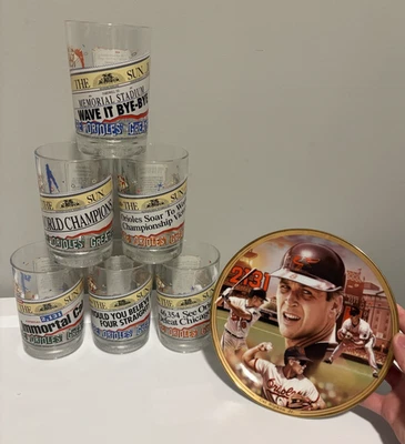 Lote de 6 tazas McDonalds Baltimore Orioles 1998 de colección, 1995 Cal Ripken Jr plato Foto 1 de 4