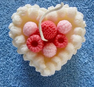 NEW Gift to Pass Onward: Pink Berries Dessert Cake Soy Candle; Fake Cake Decor - Picture 1 of 9