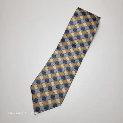 Corbata de seda DKNY multicolor geométrica para hombre de diseñador Foto 1 de 4