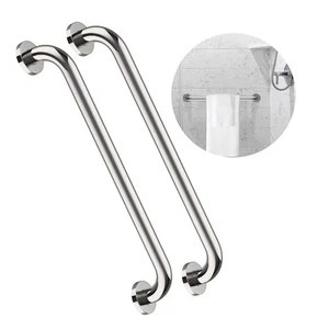 Paquete de 2 barras de agarre de ducha de acero inoxidable de 24 pulgadas con mango de baño para bañera - Imagen 1 de 7