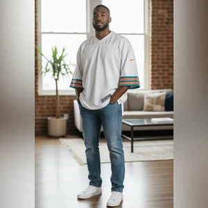 Neu mit Etikett NFL Pro Line Vintage Herren Bog & Tall LEER Miami Dolphins Trikot - Größe 4XL - Bild 1 von 5