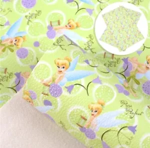 Tinkerbell FAUX LEATHER SHEET 8 X 12" Peter Pan 1079579 Fairy LITCHI - Picture 1 of 1