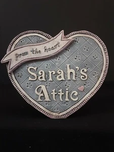 Sarah's Attic Heart Shaped Plaque Sign From The Heart 1992 - Picture 1 of 6