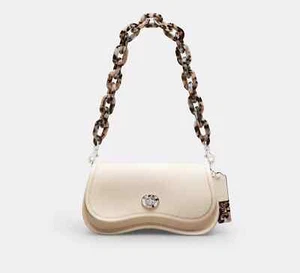 Neu mit Etikett Coach CW807 wellige schicke Tasche Schulter Crossbody Coachtopia Leder Cloud - Bild 1 von 17