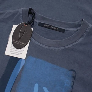 Handpicked NWT Lucca Graphic Short Sleeve T-Shirt Size L in Blue 100% Cotton - Picture 1 of 12
