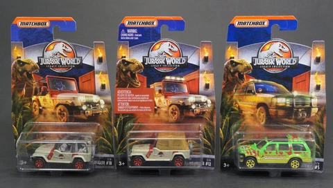 Jurassic World Legacy Collection Matchbox Lot Ford Explorer Jeep Wrangler Park Cover