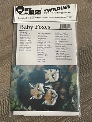 BOB ROSS Wildlife Painting How To Packet Instructional Booklet Baby Foxes - Image 1 of 2
