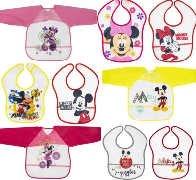 INTERBABY AUSVERKAUF Baby Lätzchen Mickey Mouse PEVA 2er ohne Ärmel Wasserdicht Latz