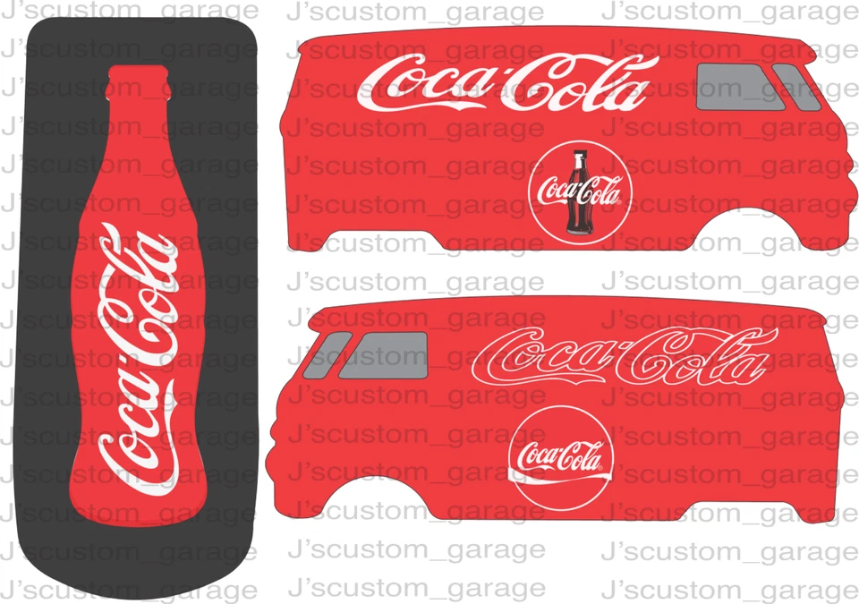 Coca Cola  Volkswagen bus 1/64 custom water slide decal Compatible For Hot Wheel - Image 1 of 1
